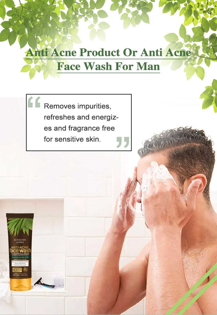 Best Facial Dry Skin Face Wash Anti Acne Mens Cleanser for Man